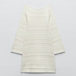 Zara White Knit Beach Dress